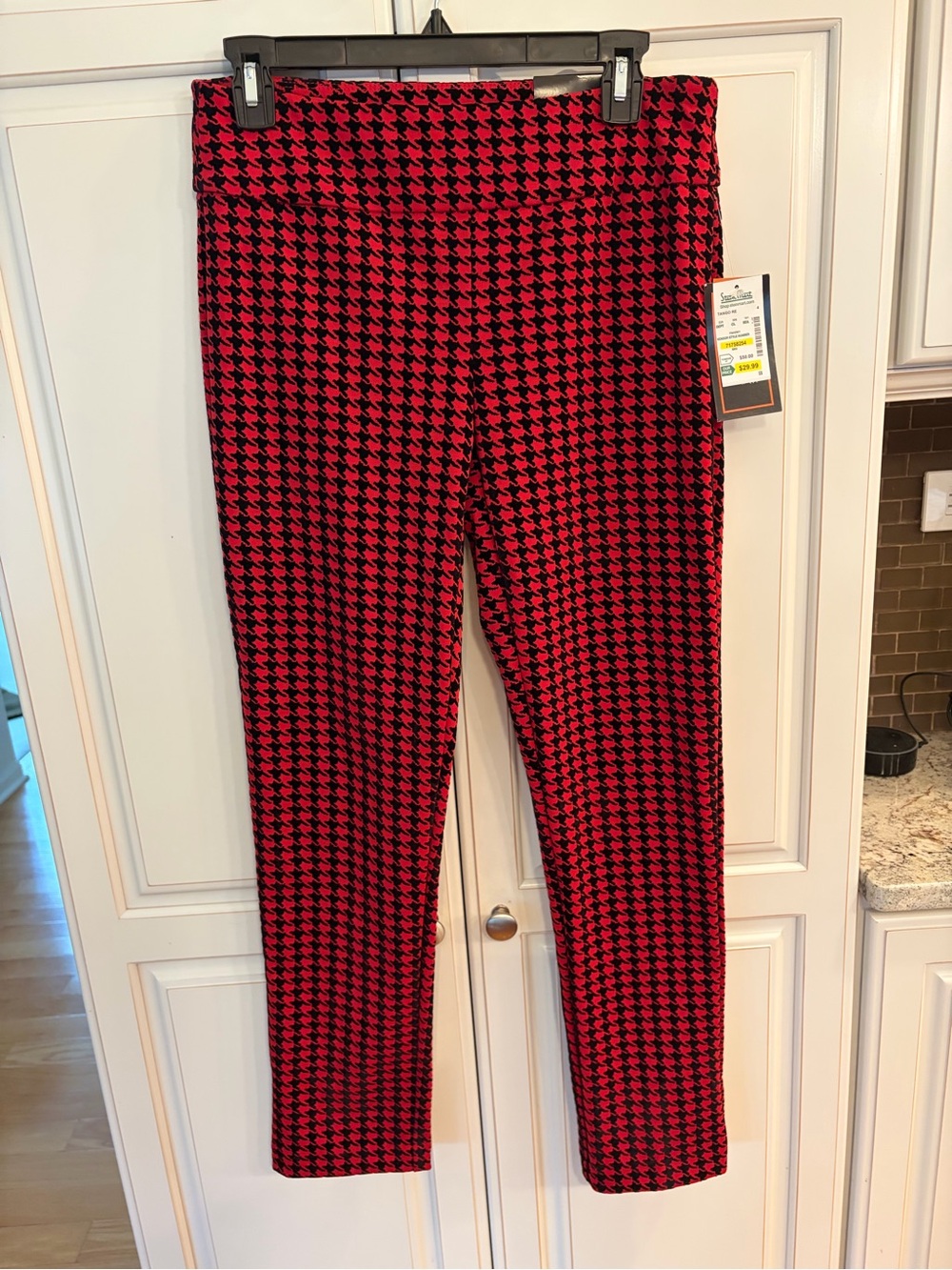 Red & Black Houndstooth Stretch pants